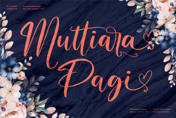 Muttiara Pagi: A Refined Script Font